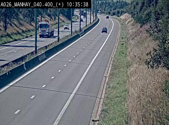 Webcam autoroute A26/E25 à hauteur de Manhay, avant la jonction avec la N651 en direction de Luxembourg - BK 40.4