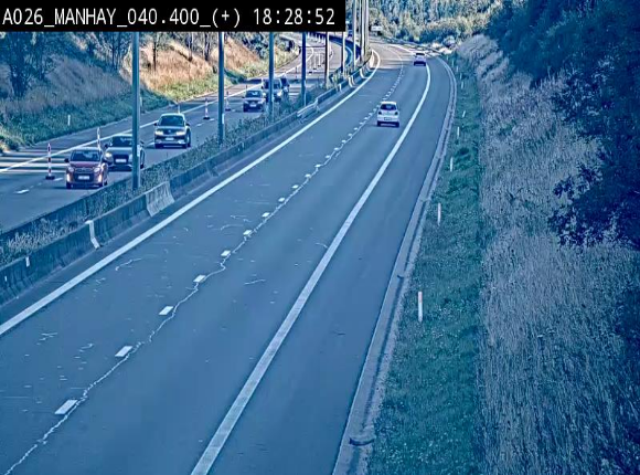 Webcam autoroute A26/E25 à hauteur de Manhay, avant la jonction avec la N651 en direction de Luxembourg - BK 40.4