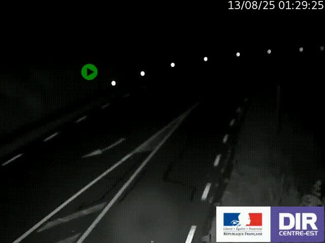 Webcam sur le col Pin Bouchain, vue orientée vers Roanne, en provenance de Lyon sur la nationale 7 (N7)