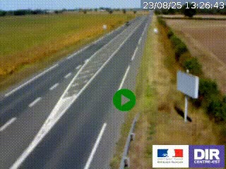 Webcam routière sur la RN7 à hauteur de Toulon-sur-Allier, entre Moulins et Vichy