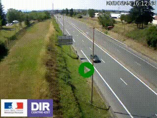 Webcam à Mably, à proximité de Roanne en direction de Moulins sur la N7