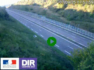 Webcam au niveau du col de Bois Clair à hauteur de Cluny sur la N79. Vue orientée vers Mâcon