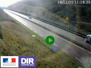 Webcam au niveau du col de Bois Clair à hauteur de Cluny sur la N79. Vue orientée vers Mâcon