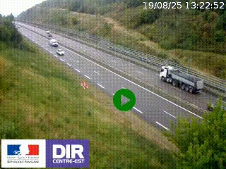 Webcam au niveau du col de Bois Clair à hauteur de Cluny sur la N79. Vue orientée vers Mâcon
