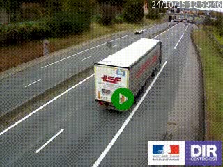 Caméra autoroutière sur l'A47 à hauteur de Givors, a proximité de Lyon. La webcam est orientée vers Lyon