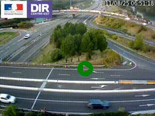 Webcam traffic à Grenoble-sud sur l'autoroute A480. Vue orientée vers l'entrée et la sortie de Grenoble