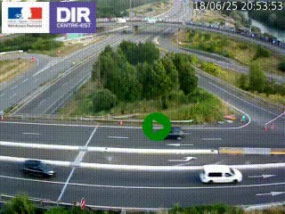 Webcam traffic à Grenoble-sud sur l'autoroute A480. Vue orientée vers l'entrée et la sortie de Grenoble