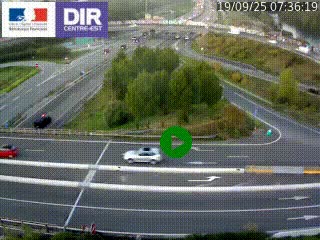 Webcam traffic à Grenoble-sud sur l'autoroute A480. Vue orientée vers l'entrée et la sortie de Grenoble