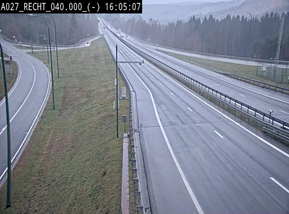 Webcam A27/E42 à hauteur de la sortie 13 Recht à proximité de Malmedy. Vue orientée vers Malmedy et Liège