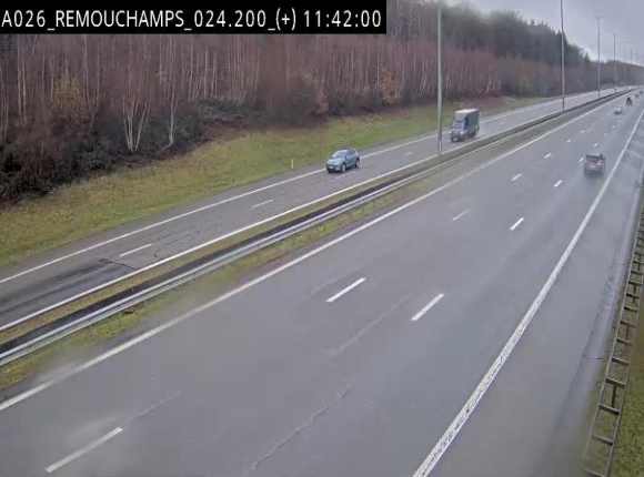 Webcam à hauteur de Spa entre la sortie Remouchamps et la sortie Stavelot. Vue orientée vers les Ardennes