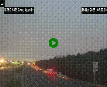Webcam routière sur N338 à hauteur de Grand-Quevilly en périphérie de Rouen. Vue orientée vers Rouen