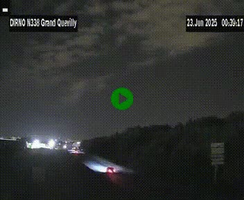 Webcam routière sur N338 à hauteur de Grand-Quevilly en périphérie de Rouen. Vue orientée vers Rouen