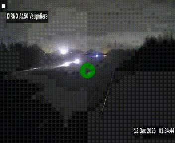 Webcam autoroute A150 à hauteur de La Vaupalière en périphérie de Rouen. Vue orientée vers Rouen