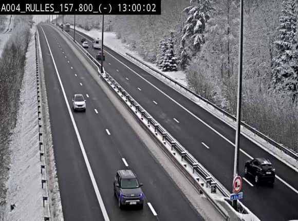 Webcam à Marbehan sur l'E411 à hauteur de la sortie 28a Rulles. Vue orientée vers Bruxelles