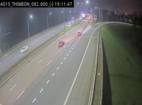 Caméra trafic Belgique - Thiméon - E42, jonction avec A54 (E420) direction La Louvière/Charleroi - BK 82.82