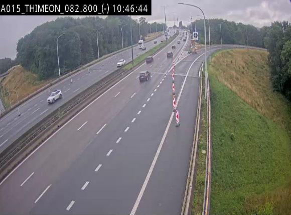 Caméra trafic Belgique - Thiméon - E42, jonction avec A54 (E420) direction La Louvière/Charleroi - BK 82.82