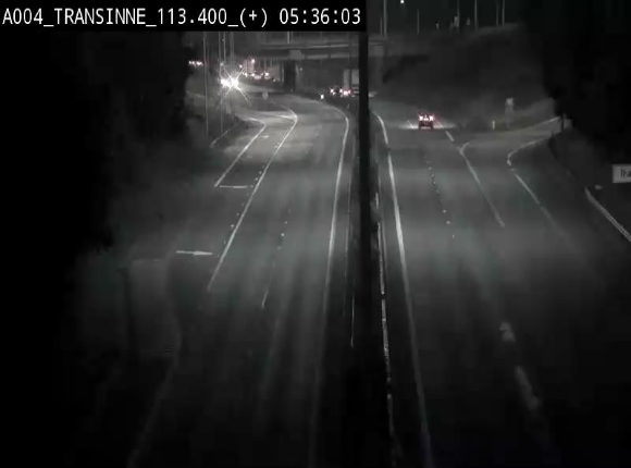 Webcam dans les Ardennes sur l'E411 à hauteur de Transinne. Vue orientée vers le sud de la Belgique