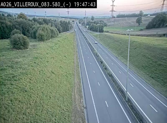 Webcam autoroute A26/E25 à hauteur de Vaux-sur-Sûre, à la jonction avec la N85 en direction de Liège - BK 83.6