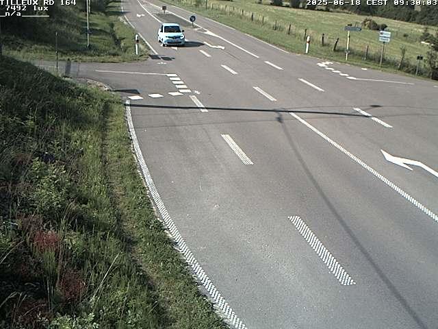 Webcam sur la RD164 à Tilleux. Vue orientée vers Neufchâteau