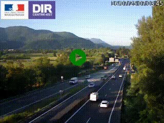 Caméra trafic à Meylan sur la Rocade-Sud de Grenoble en direction d'Aix-en-Provence