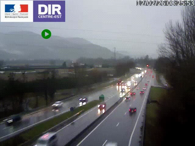 Caméra trafic à Meylan sur la Rocade-Sud de Grenoble en direction d'Aix-en-Provence