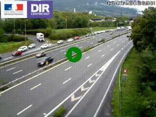Caméra routière à hauteur de la sortie 15 Chambéry-centre au PK 4,103 en direction d'Albertville