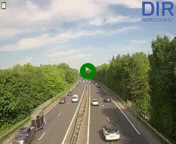 Webcam sur le périphérique de Caen (N814) à l'est de la ville, à Mondeville hauteur de la sortie 2, Presqu'île-Rives de l'Orne, au bout de l'autoroute A13