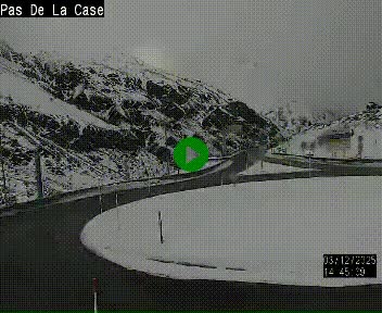 Webcam sur la N22 au niveau du poste frontière entre la France et Andorre à proximité de Pas de la Case à plus de 2000 mètres d'altitude