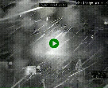 Webcam au nord d'Ax-les-Thermes au niveau de l'aire de chaînage de la N20. Vue orientée vers les Pyrénées, en direction de Pas de la Case