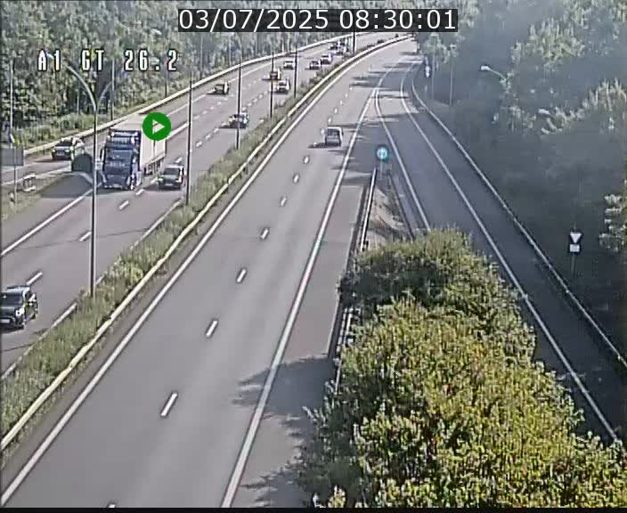 Traffic live webcam Luxembourg Grevenmacher - A1 direction Allemagne - BK 26.2
