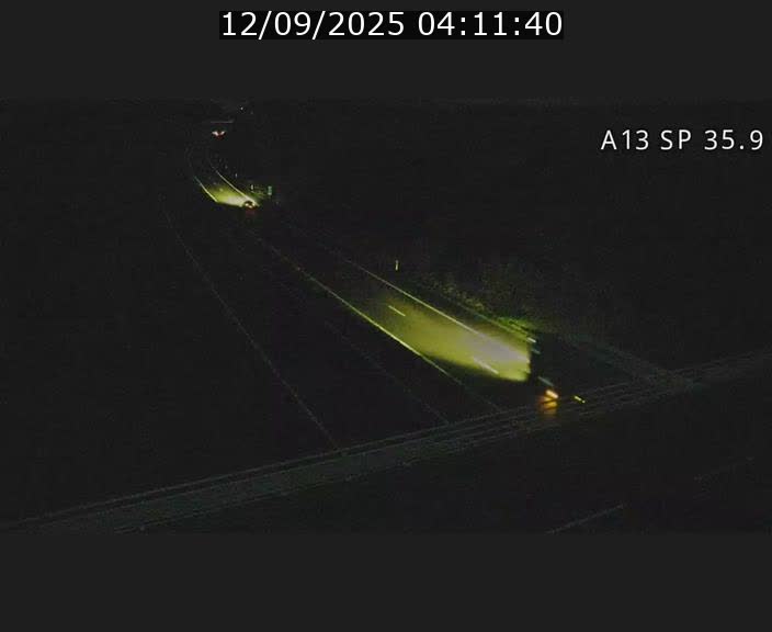 Webcam trafic sur A13 à l'entrée ouest du tunnel Markusbierg à Remerschen. Vue orientée vers Mondorf-les-Bains.
