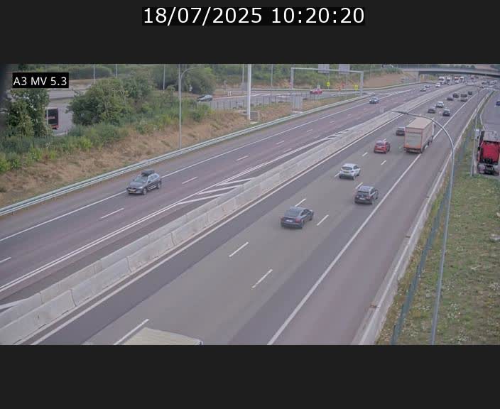 Webcam à l'Aire de Berchem au Luxembourg sur l'A3. Vue orientée vers la France