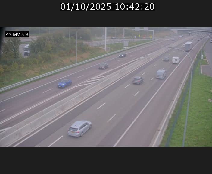 Webcam à l'Aire de Berchem au Luxembourg sur l'A3. Vue orientée vers la France