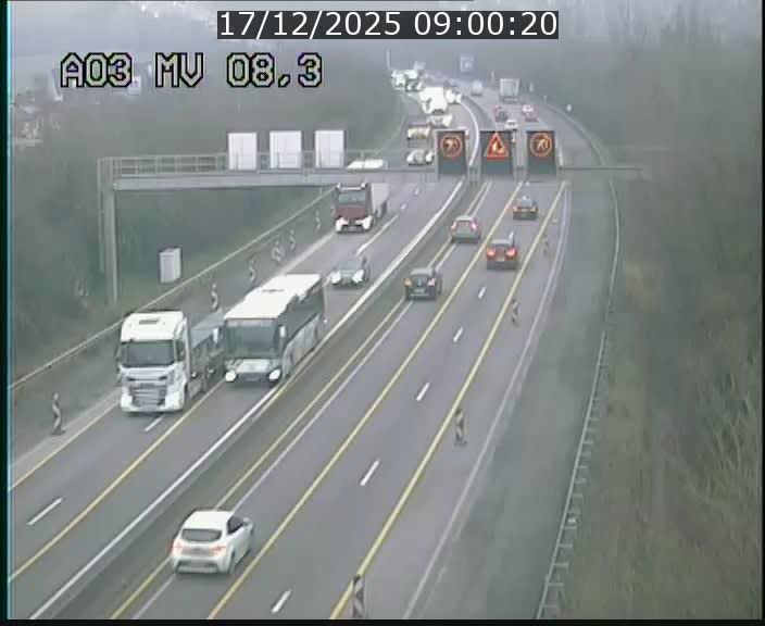 Webcam Autoroute après la Croix de Bettembourg en direction de Luxembourg sur l'A3
