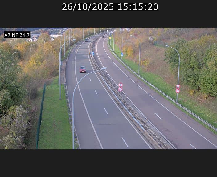 Caméra trafic Luxembourg - A7, Schieren direction Mersch