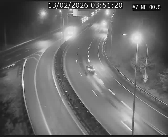 Caméra autoroute Luxembourg A7 - Echangeur A1/A7 Grünewald direction Tunnel Stafelter