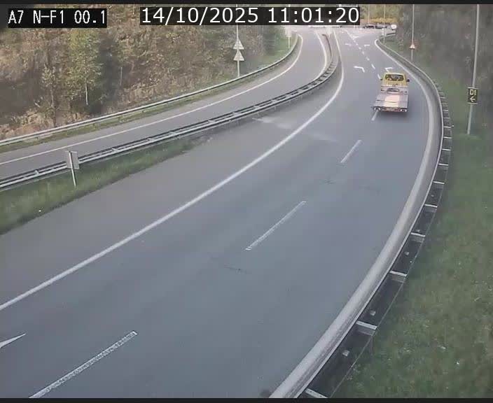 Webcam autoroute Luxembourg A7 située dans la sortie 1 Waldhof, vers la N11, avant le Tunnel Stafelter