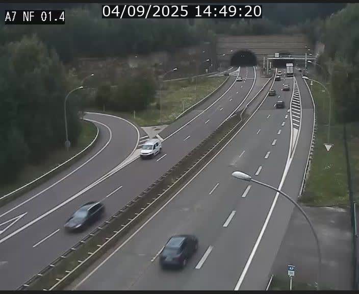 Caméra autoroute Luxembourg A7 - Echangeur Waldhaff - direction Tunnel Stafelter