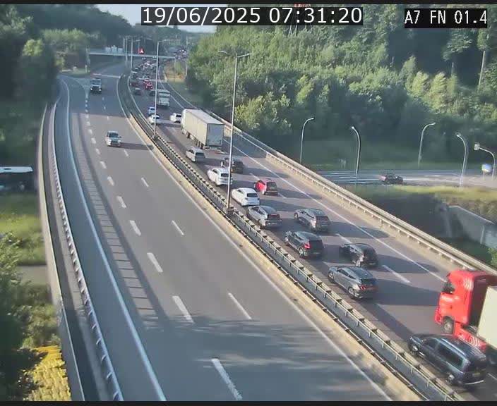 Caméra autoroute Luxembourg A7 - Tunnel Stafelter - direction Echangeur Grünewald