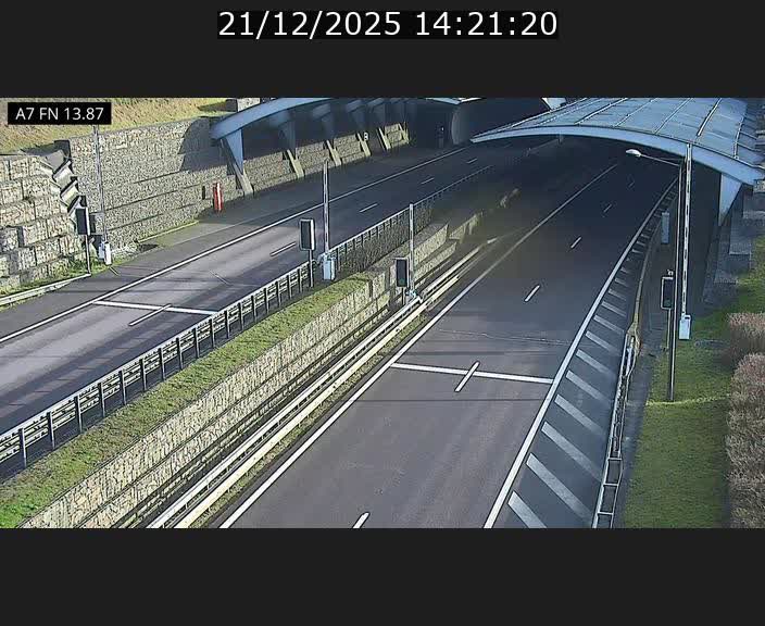 Caméra trafic Luxembourg - A7, Tunnel Gousselerbierg, entrée nord, direction Lorentzweiler