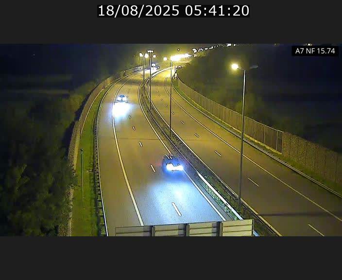 Caméra trafic Luxembourg - A7, Tunnel Mersch, entrée nord, direction Lorentzweiler