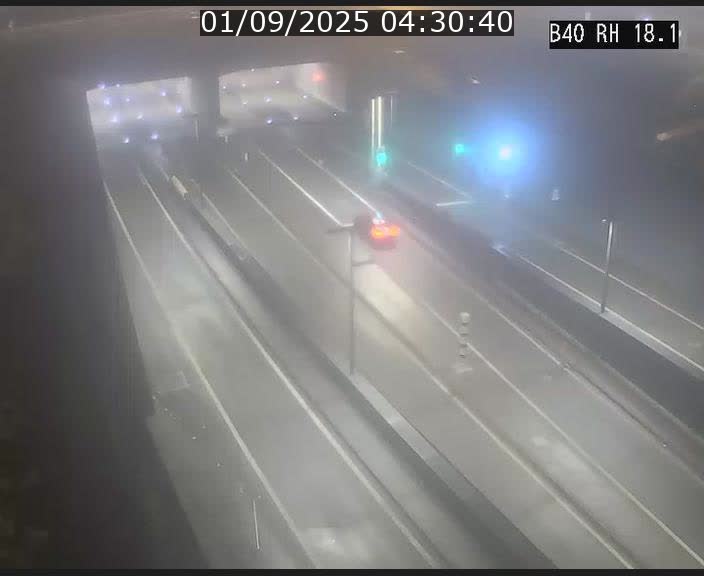 Webcam sur la route de contournement d'Esch-Belval avant le tunnel Central Gate au niveau de la porte de France et du radar fixe
