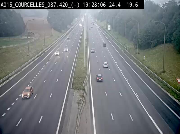 Webcam autoroute Belgique - Viesville - E42 direction Mons - BK 84.35