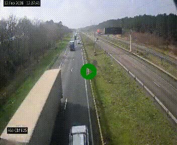 Webcam autoroute A63 en périphérie de Bordeaux au sud-est de la ville, en provenance du bassin d'Arcachon. Vue orientée vers Bordeaux