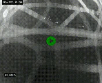 Webcam autoroute A63 en périphérie de Bordeaux au sud-est de la ville, en provenance du bassin d'Arcachon. Vue orientée vers Bordeaux