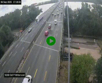 Webcam sur le périphérique de Bordeaux à l'est de la ville. Caméra située sur le Pont Mitterand sur la N230