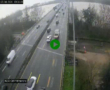 Webcam sur le périphérique de Bordeaux à l'est de la ville. Caméra située sur le Pont Mitterand sur la N230