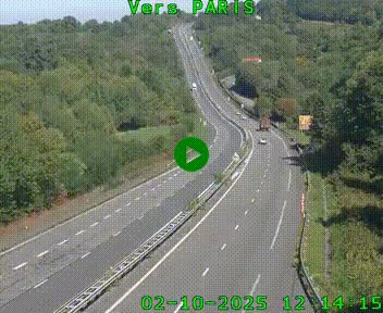 Caméra routière sur l'autoroute A20 à Bessines-sur-Gartempe. Vue orientée vers Paris