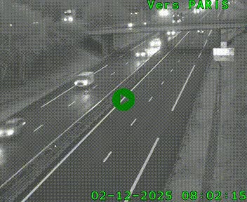 Caméra routière sur l'autoroute A20 au nord de Limoges, à la jonction avec la N520. Vue orientée vers Paris