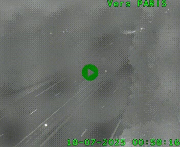Caméra routière sur l'autoroute A20 au nord de Limoges, à la jonction avec la N520. Vue orientée vers Paris